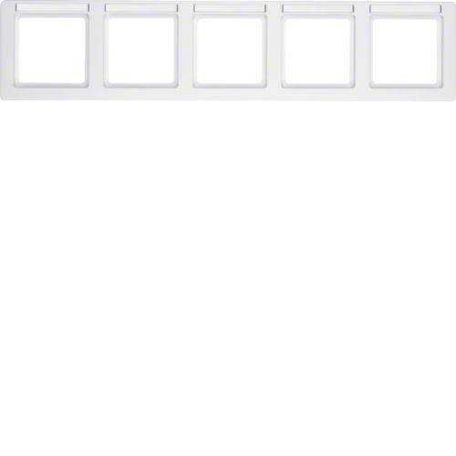 Berker 10256019 Rahmen 5fach mit Beschriftungsfeld waagerecht Q.1 polarweiß, samt Mesch Shop Berker 10256019 Rahmen 5fach mit Beschriftungsfeld waagerecht Q.1 polarweiß, samt Mesch Shop